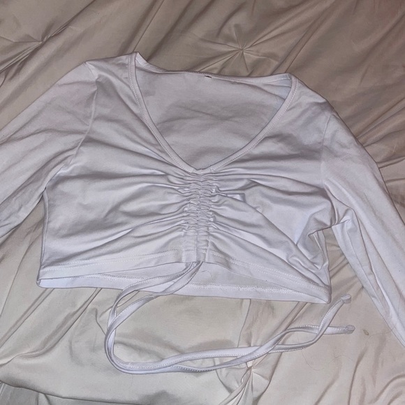 Drawstring front tie crop top - Picture 2 of 2